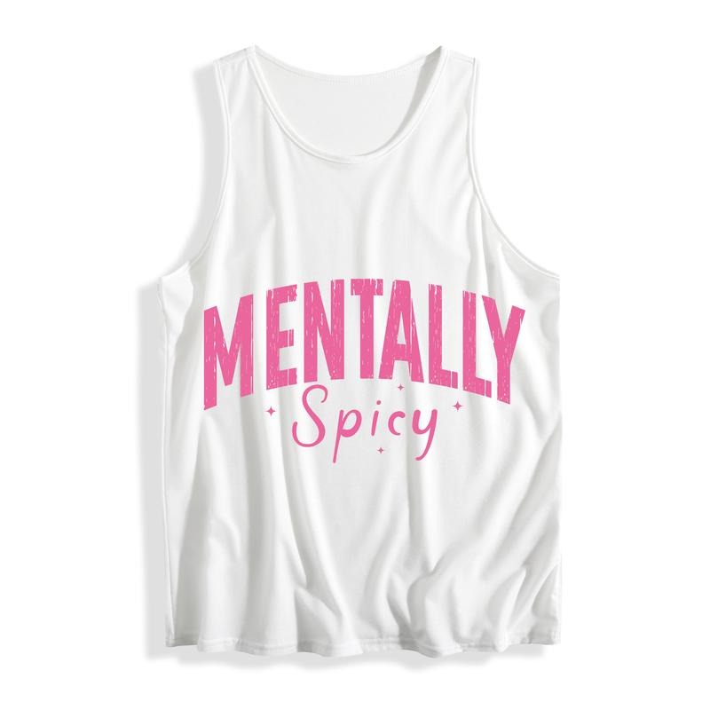 Sleeveless Vest with WB shield Bold "Mentally Spicy" Slogan for WB shield Trendy Edge style 02
