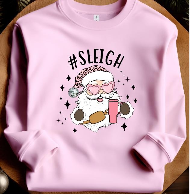 Sleigh Santa with Sunnies Sweatshirt Casual Winter Womenswear T-Shirts, Hoodie | DripVista.com