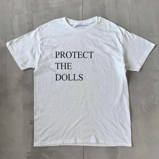 Slogan Unisex T-shirt - Protect The Dolls T-Shirt, Y2K Coquette Aesthetic, Stylish Tshirt Print, 90s - 2000s Style, Trendy Top
