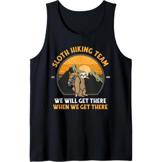 Sloth Hiking Shirt, Sloth Hiking Team Tank Top made in USA