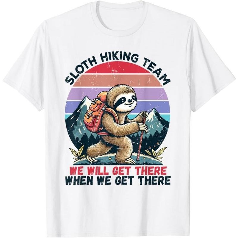 Sloth Hiking Team Hiking Gifts Men Funny Sloth T-Shirt Made in USA Hoodie, Sweatshirt | DripVista.com