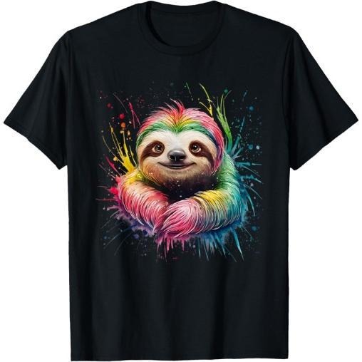 Sloth Men Colorful Watercolor Sloth T-Shirt Made in USA Hoodie, Sweatshirt | DripVista.com