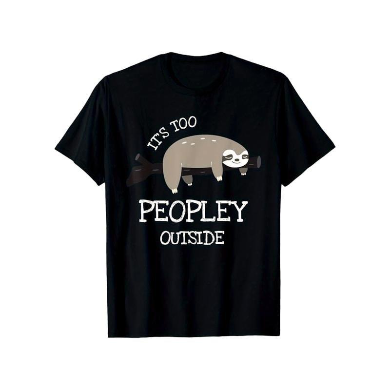 Sloths Print Men's Cotton T-shirt, Graphic Tee Men's Outdoor Clothes, Casual Short Sleeve Crew Neck T-shirt made in usastyle{n002}2