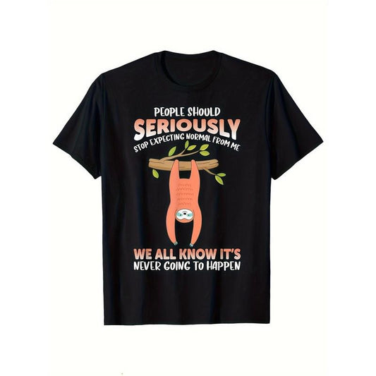 Sloths Print Men's Cotton T-shirt, Graphic Tee Men's Outdoor Clothes, Casual Short Sleeve Crew Neck T-shirt made in usastyle{n002}3