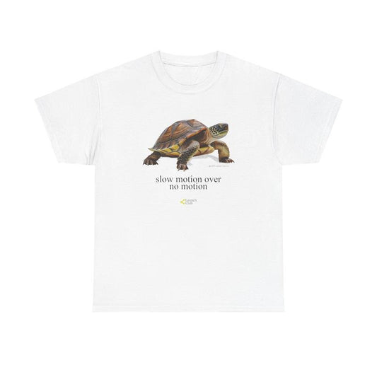 Slow Motion Turtle Shirt - Casual Cotton Retro T-Shirt with Vintage Graphic Design for Men and Women Tshirt White