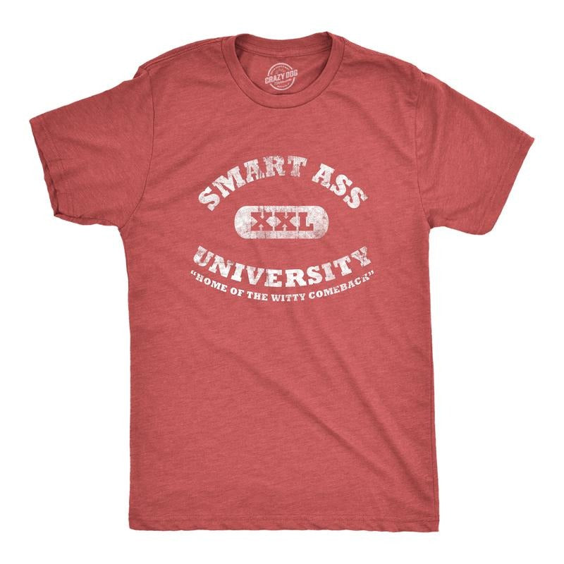 Smart ass University T Shirt funny college shirt sarcastic tee school shirt Mens Funny T Shirts Cool Tees Soft Stylish...