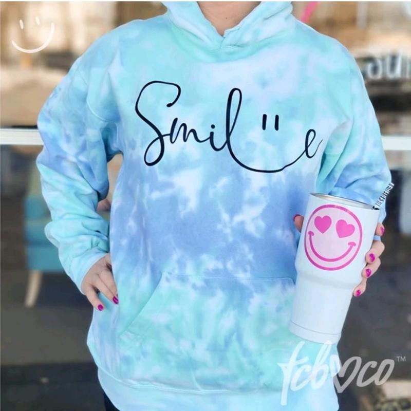 Smile Tie Dye Hoodie T-Shirts, Sweatshirt | DripVista.com