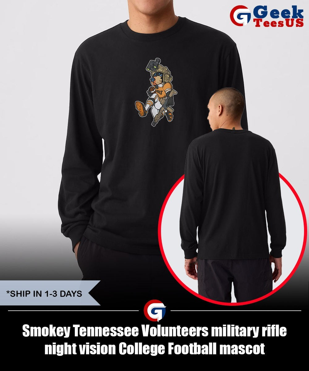 Smokey Tennessee Volunteers military rifle night vision College Football mascot shirt