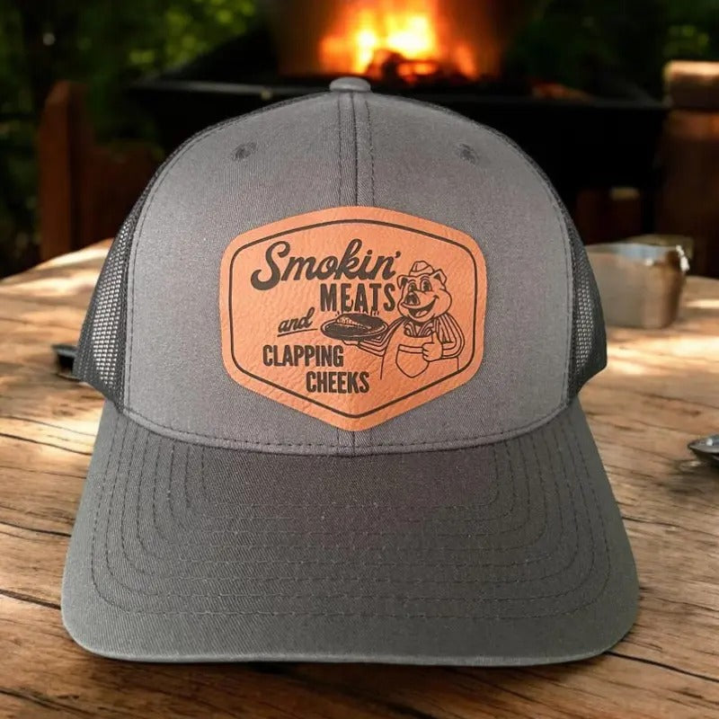 Smokin Meats and Clapping Cheeks Funny Hat Men Inappropriate | BBQ Gift for Man T-Shirts, Hoodie, Sweatshirt | DripVista.com