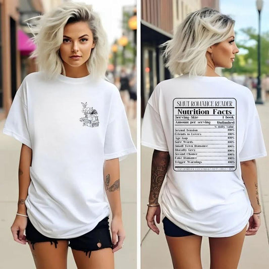 Smut Romance Reader Shirt, Funny Reader Sweatshirt, Nutritional Facts Bookish, Smut Book Lover Gift, Spicy Books Reader, Unisex Sweater Pullover Tee