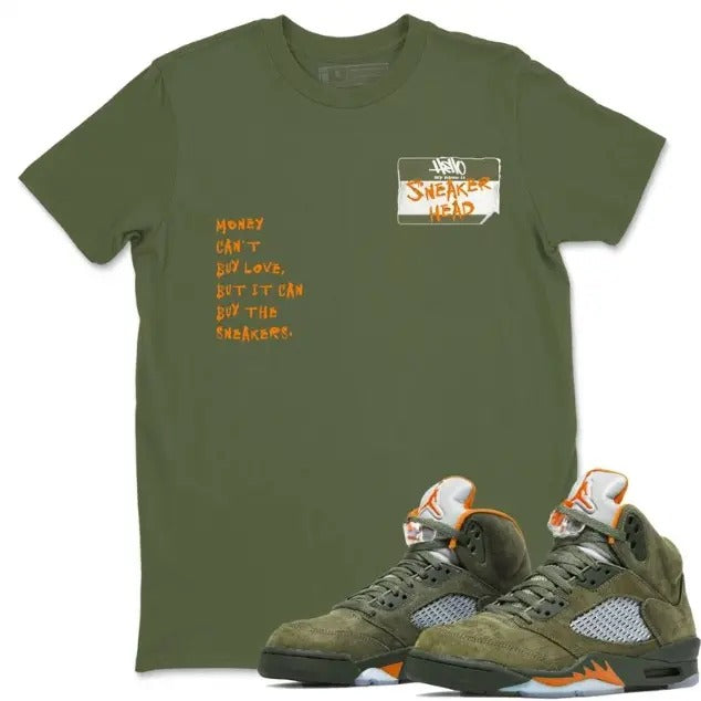 Sneakerhead Badge Unisex Crew Neck Sneaker Matching Tee Shirt To Match 5s Olive Hoodie, Sweatshirt | DripVista.com