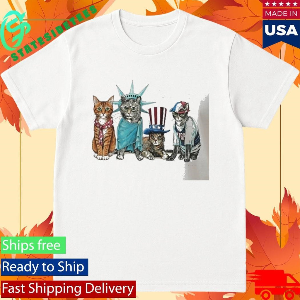 Snl Josh O’connor Patriotic Usa Cats Shirt