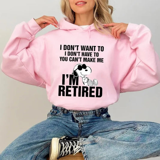 Snoopy I'm Retired Sweatshirt, Snoopy Shirt, Snoopy Funny Retired Hoodie, Grandma Grandpa Sweatshirt, I Don't Want To I'm Retired Sweatshirt