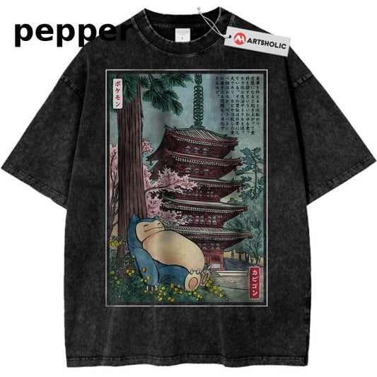 Snorlax Shirt, Pokemon Shirt, Anime Shirt, Vintage Tee Menswear Top Underwear Tshirt