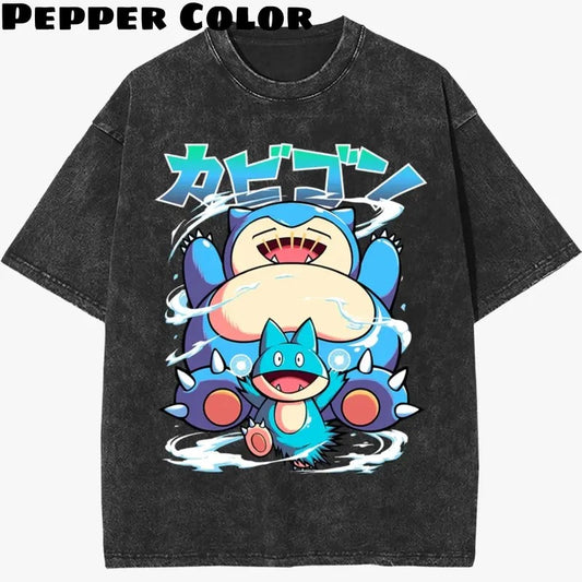 Snorlax Vintage T-Shirt, Snorlax Shirt, Pokemon Shirt, Gift For BoyFriends, Gift for fan, Menswear Womenswear Streetwear Top Tshirt