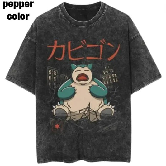 Snorlax in the City Vintage Tee, Snorlax T-Shirt, Pokemon Graphic Tees, Unisex Anime Shirt, Sweatshirt, Gym Shirt Menswear Womenswear Streetwear
