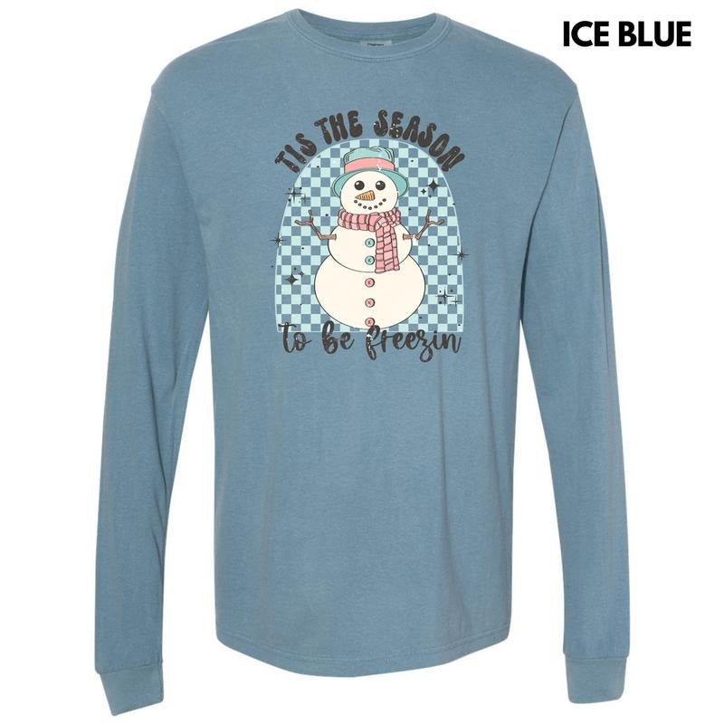 Snowman Be Freezin Long Sleeve Comfort Colors T-Shirt 'NLB' Hoodie, Sweatshirt | DripVista.com