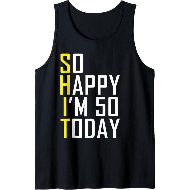 So Happy I'm 50 Years Old Born In 1971 Funny 50th Birthday Tank Top MADE IN USA T-Shirts, Hoodie, Sweatshirt | DripVista.com