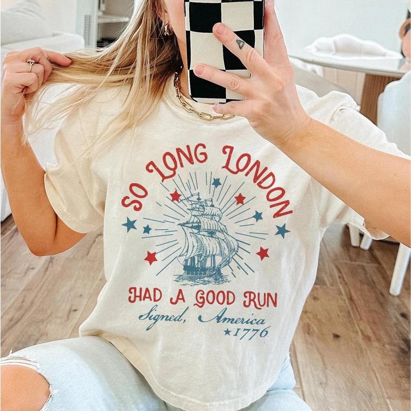 So Long London 4th of July t-Shirt, Gift For Her, Fourth Of July Sweatshirt, Retro Trendy Tee, July 4th Shirt , Gift For...