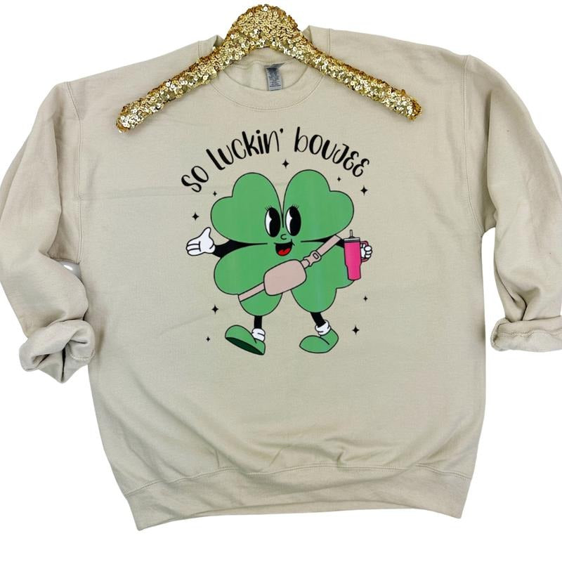 So Luckin' Boujee Gildan Sweatshirt T-Shirts, Hoodie | DripVista.com