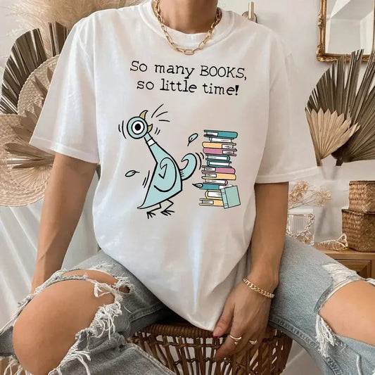 So Many Books So Little Time Shirt, Read More Book TShirt, Good Day To Read Tee, Funny Piggie Elephant Pigeons Shirt, Book Lover Gift Unisex Tee Tops