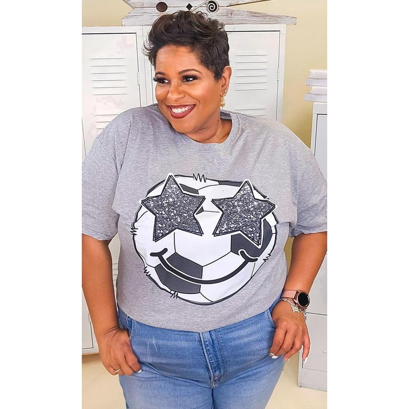 Soccer Star Smiley Graphic T-Shirt Hoodie, Sweatshirt | DripVista.com