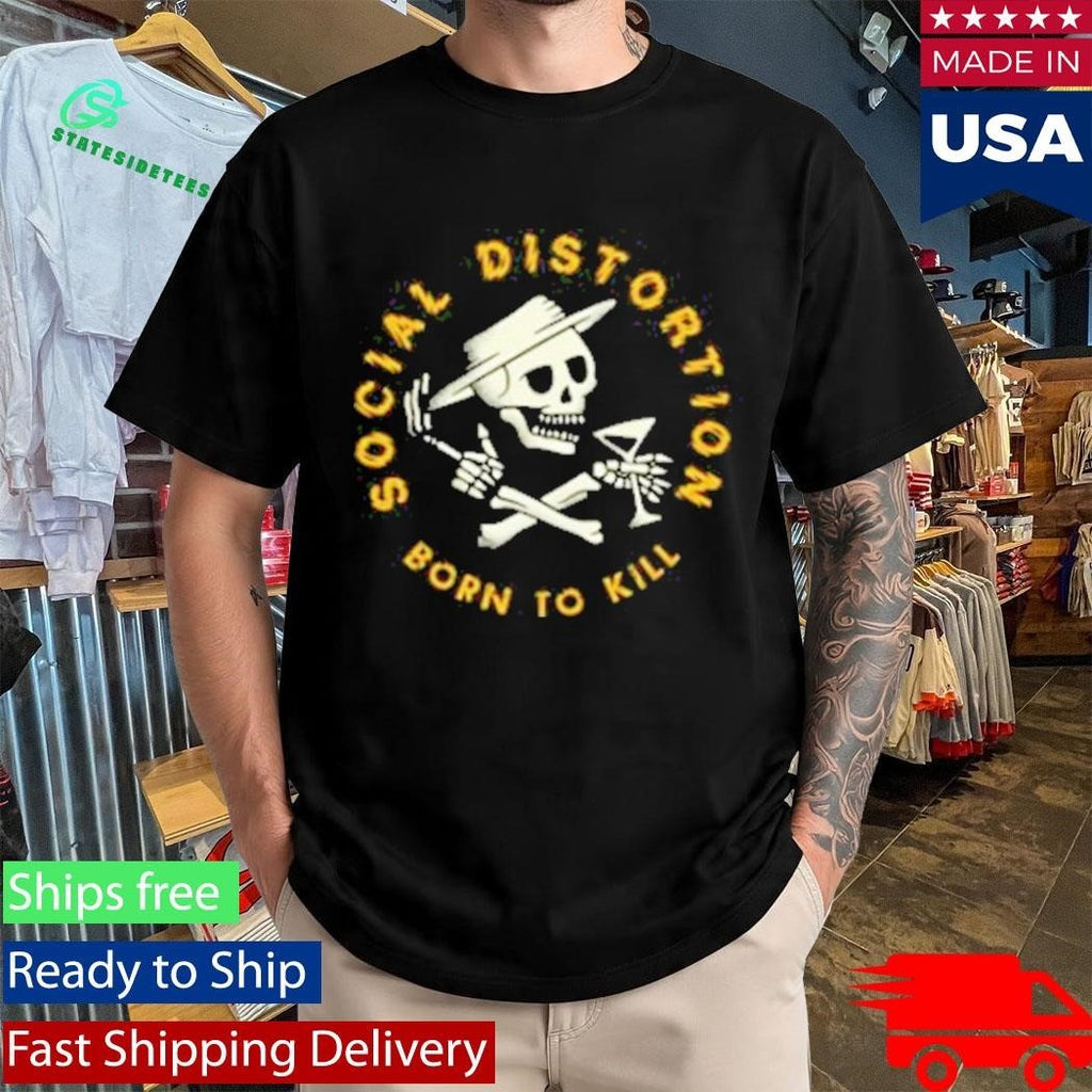 Social Distortion Born To Kill Crossed Skelly Emblem T-Shirt