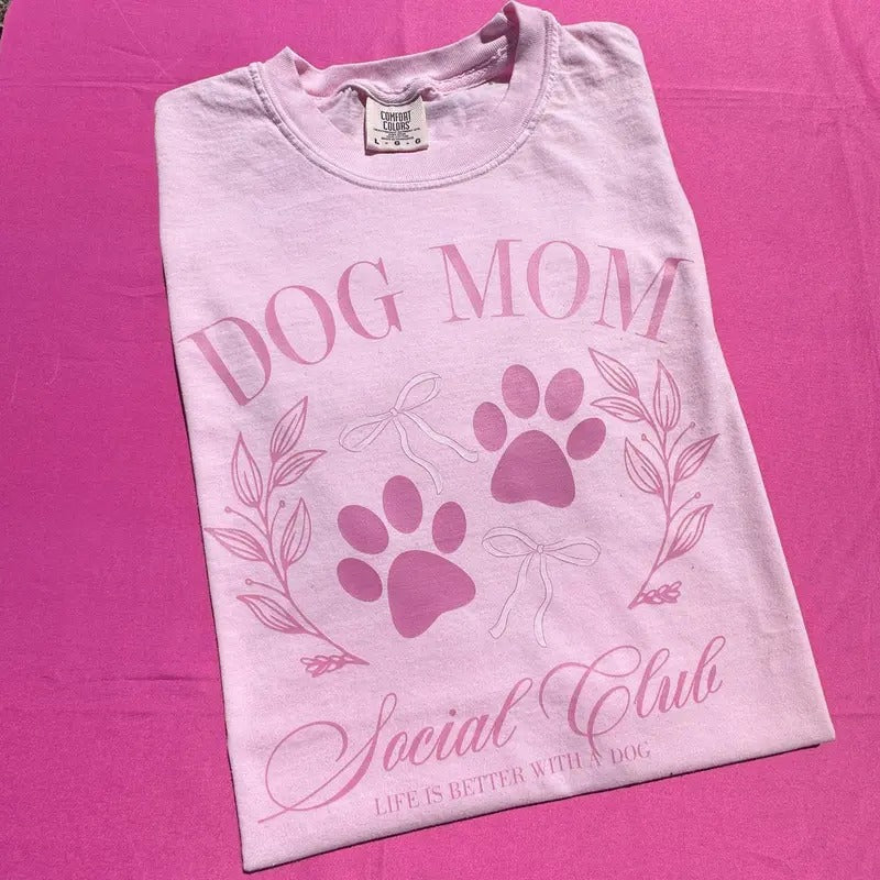 Social Dog Mom Club Comfort Colors T-Shirt Hoodie, Sweatshirt | DripVista.com