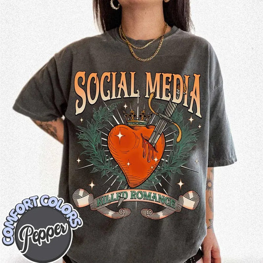 Social Media Killed Romance Comfort Colors Shirt, Romance Shirt, New Generation Shirt, Gift for Men and Women, Viral Tee, Trending Shirt