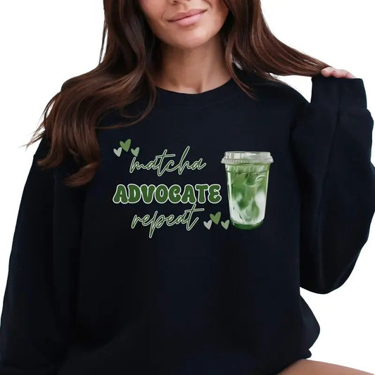 Social Worker Sweatshirt, Matcha Shirt, MSW Graduation Gift, Matcha Gift Social Work Shirt, Trendy Clothes Advocate Womenswear Boho Casual Cotton Crewneck Fabric