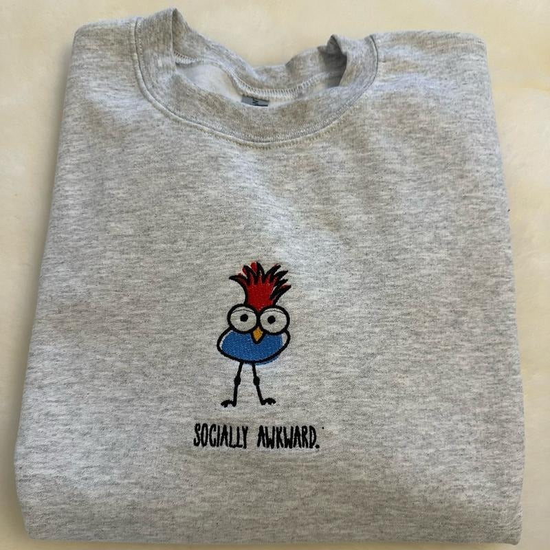Socially Awkward Embroidered Custom Colors Tee Shirt Hoodie, Sweatshirt | DripVista.com