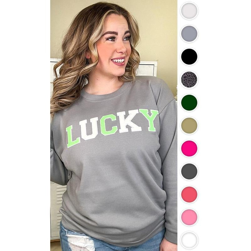 Soft Chenille Lucky Adult Sweatshirt T-Shirts, Hoodie | DripVista.com