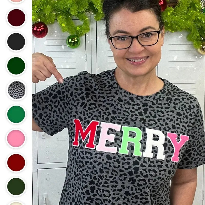 Soft Chenille Merry Graphic T-Shirt Hoodie, Sweatshirt | DripVista.com