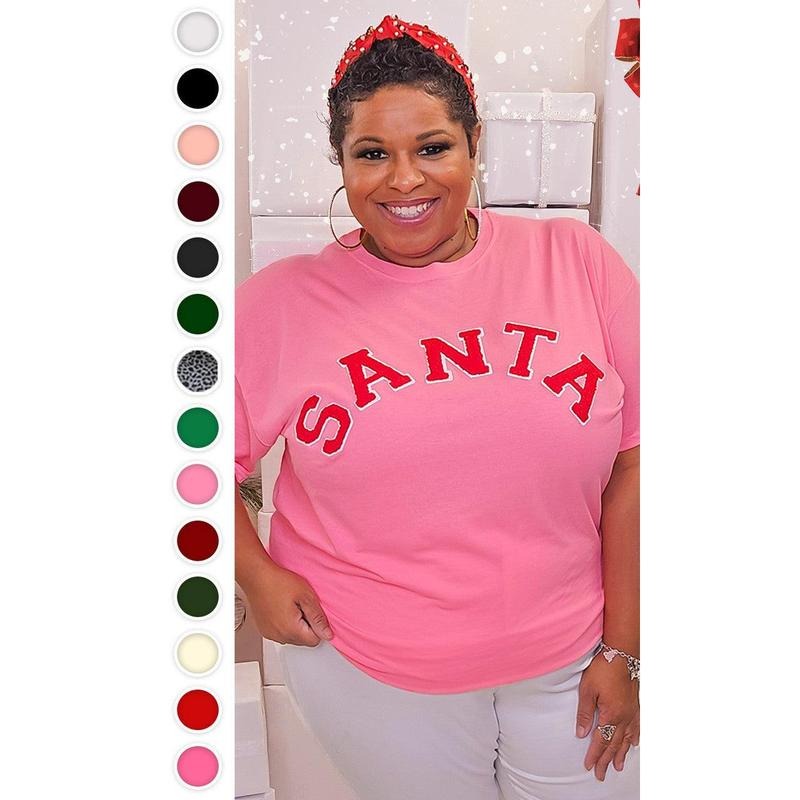 Soft Chenille Santa Graphic T-Shirt Hoodie, Sweatshirt | DripVista.com