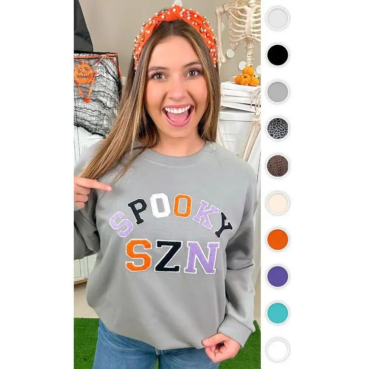 Soft Chenille Spooky SZN Graphic Sweatshirt T-Shirts, Hoodie | DripVista.com