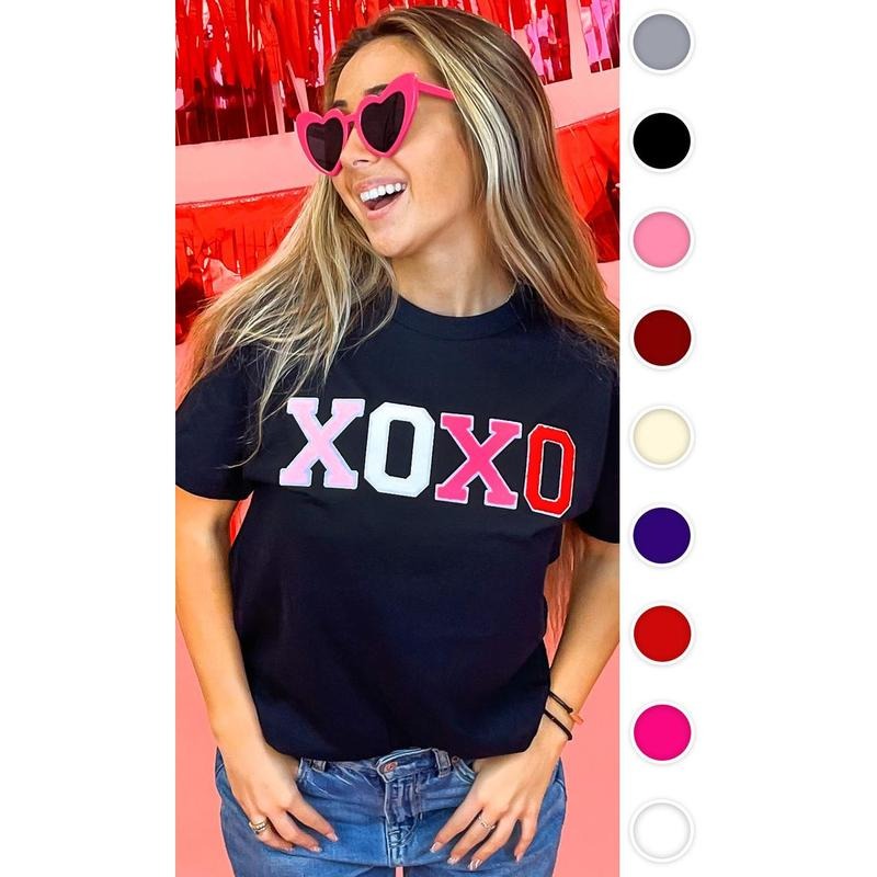 Soft Chenille XOXO T-Shirt Hoodie, Sweatshirt | DripVista.com