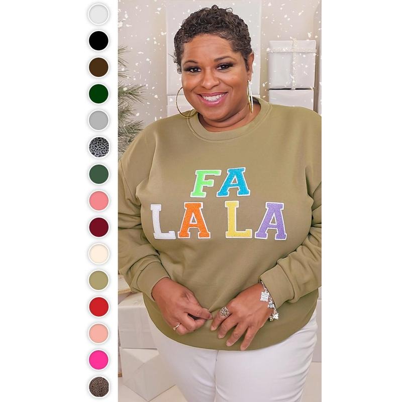 Soft Ideal Chenille Fa La La Graphic Sweatshirt T-Shirts, Hoodie | DripVista.com