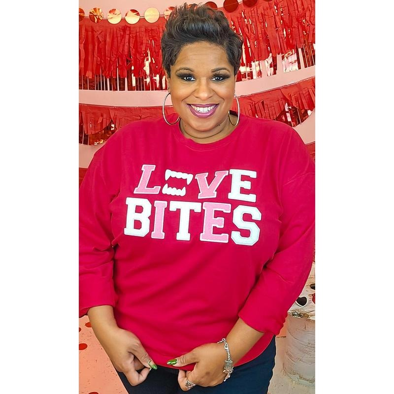 Soft Ideal Chenille Love Bites Boyfriend Long Sleeve Cotton Polyester T-Shirts, Hoodie, Sweatshirt | DripVista.com