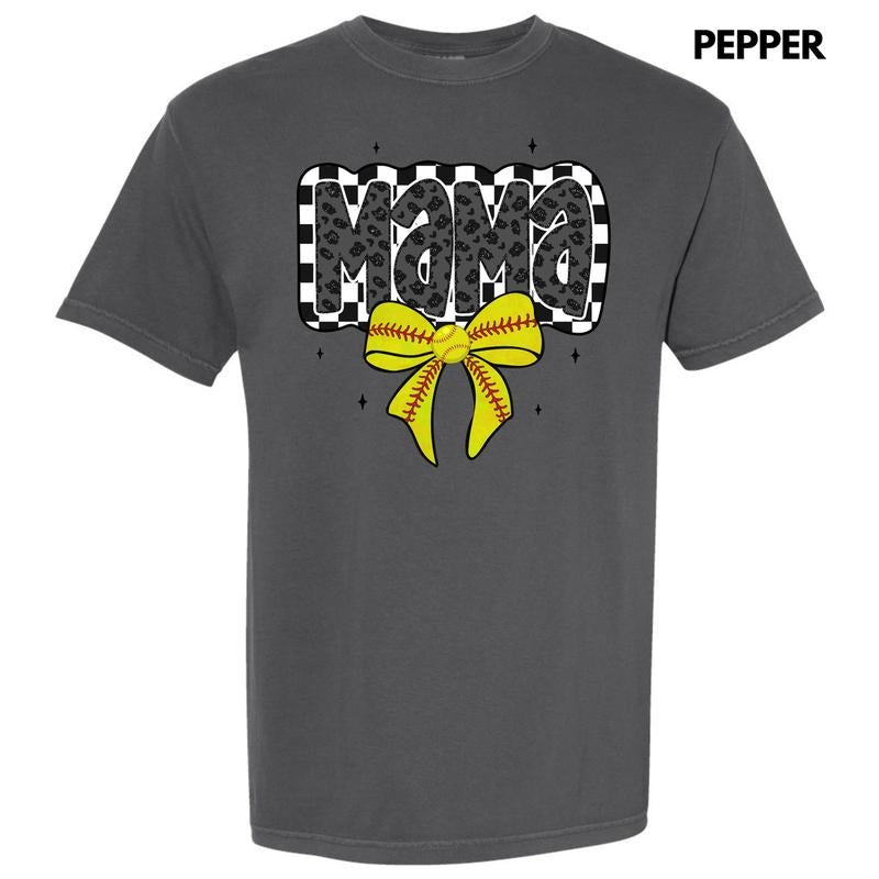 Softball Checkered Mama Comfort Colors T-Shirt 'NLB' Hoodie, Sweatshirt | DripVista.com