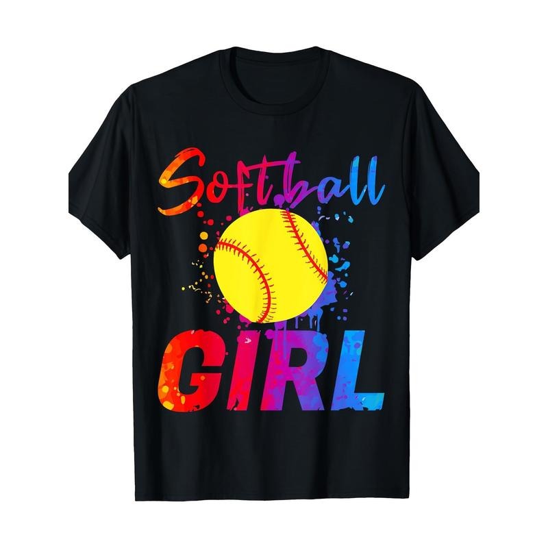 Softball Funny Bat & Ball Player Baller Baseball Lovers 220g100% Cotton T-Shirt made in usa