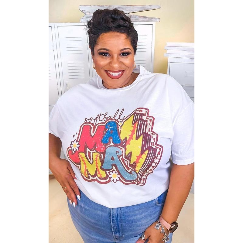Softball Sports Mama Graphic T-Shirt Hoodie, Sweatshirt | DripVista.com