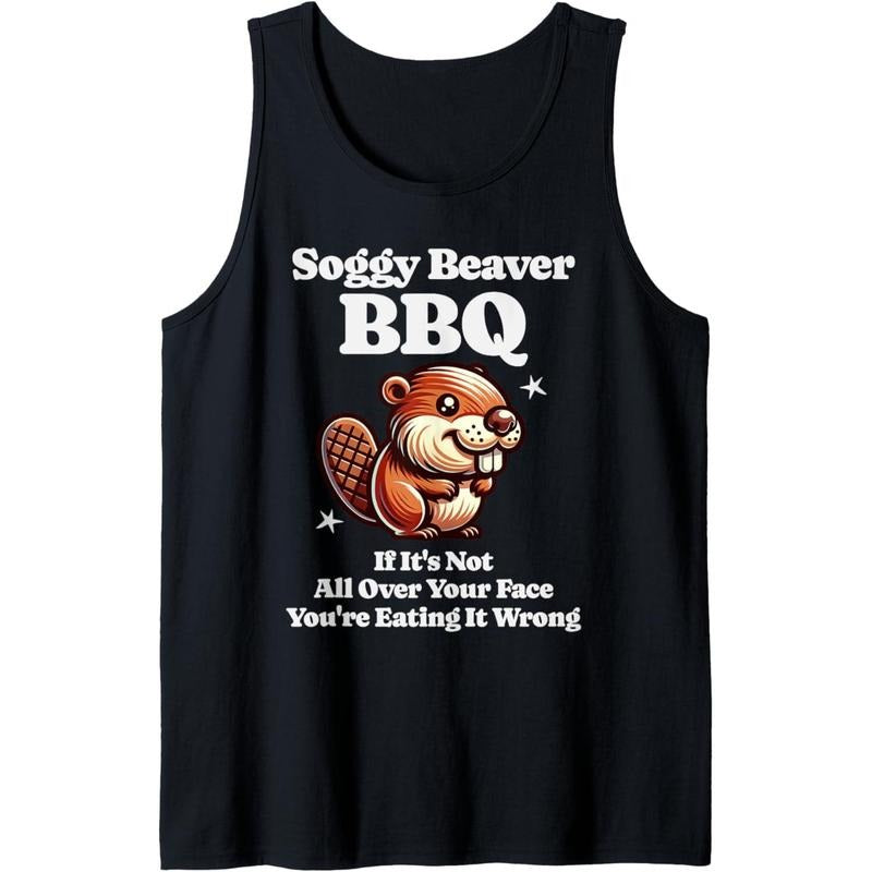 Soggy Beaver BBQ If It's Not All Over Your Face Adult Humor Tank Top T-Shirts, Hoodie, Sweatshirt | DripVista.com