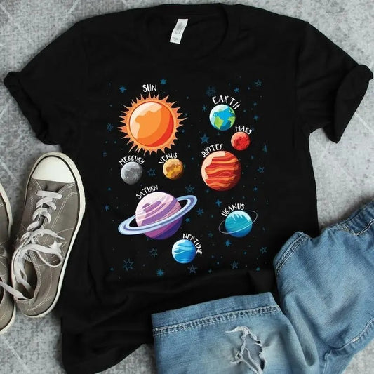 Solar System Shirts,Gifts - For Husband Him, Short Sleeve Tee Shirt, Funny Gifts For Men, Gifts For Birthday - Unisex And Inclusive - Multiple Colorways - Full Size Range