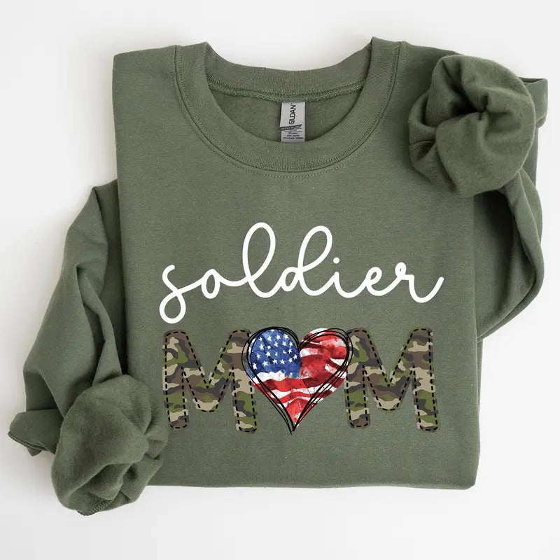 Soldier Mom, Military, Armed Forces, Mother's Day Sweatshirt T-Shirts, Hoodie | DripVista.com