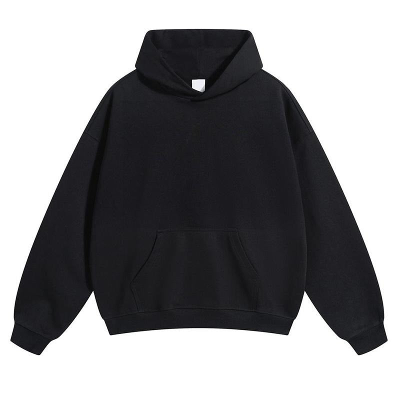 [Solid Color] Solid Color HB% Cotton 20% Polyester Hoodie Unisex Oversized Drawstring Hooded Cotton Sweatshirt with Front...