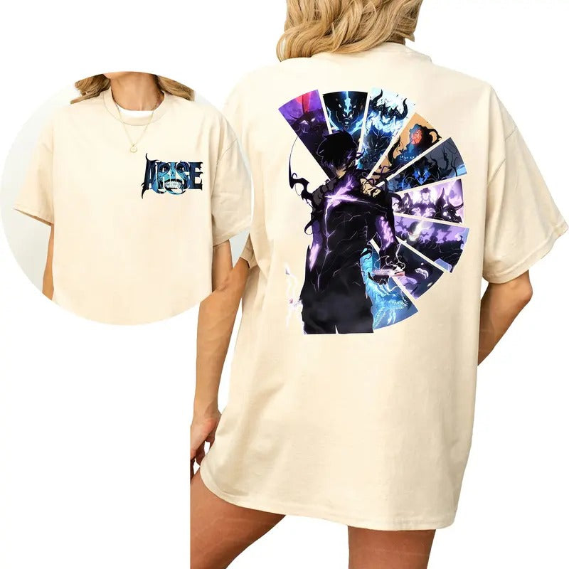 Solo Leveling ARISE T-Shirt, Shadow Monarch Anime Tee, Jinwoo Sung Manhwa Shirt Hoodie, Sweatshirt | DripVista.com