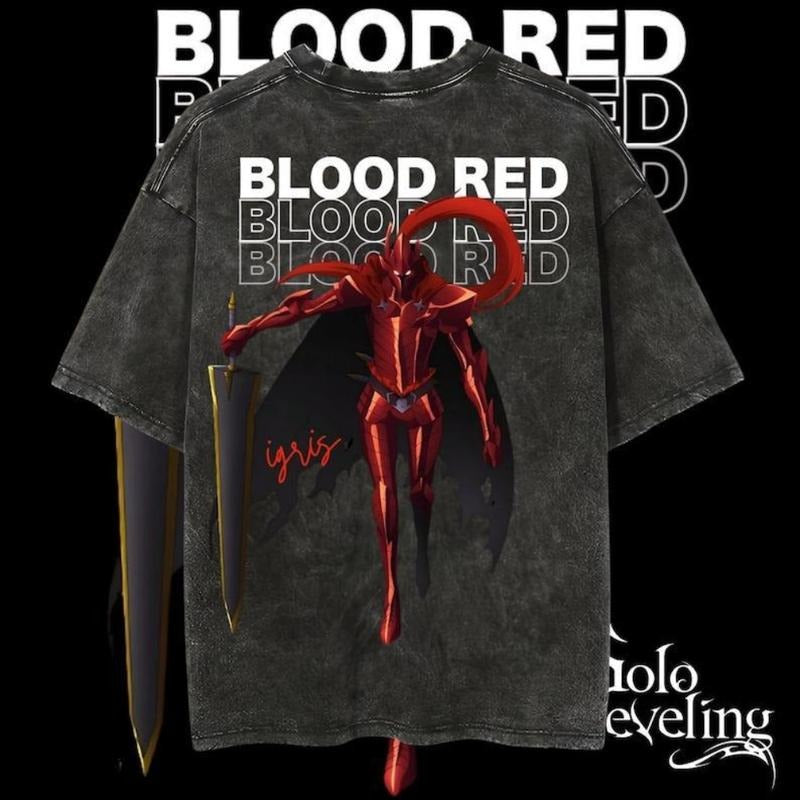 Solo Leveling Anime Tee, Heavy Washed Shirt, Anime T-Shirt Cotton Menswear Hoodie, Sweatshirt | DripVista.com
