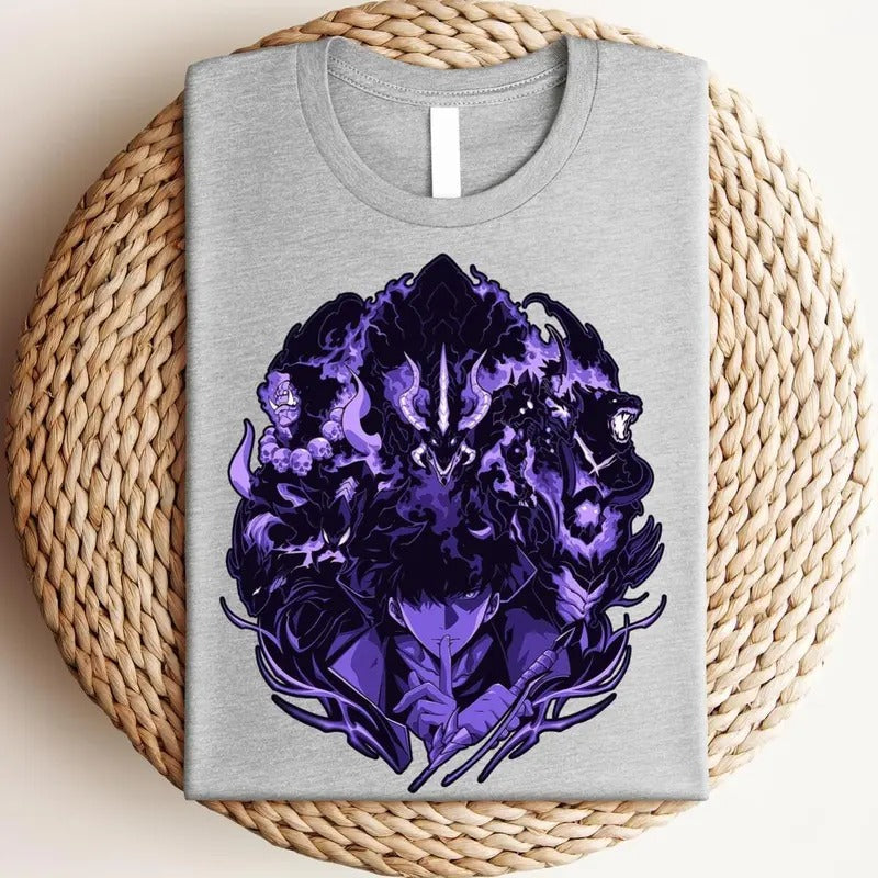 Solo Leveling Shirt, Sung Jinwoo Shirt, Necromancy Shirt, Anime Graphic Tees, Gift For Him, Gift For Her, Unisex Shirt, Anime