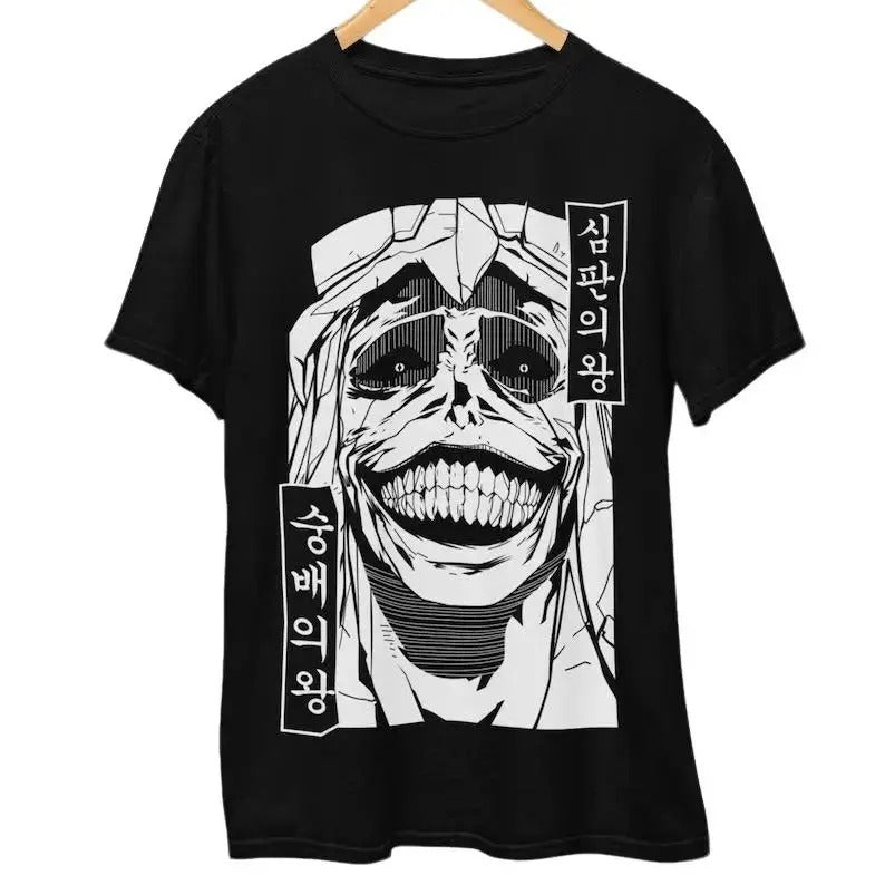 Solo Leveling T-Shirt, Anime Shirt, Statue of God, Fire Style, Graphic Anime Tee