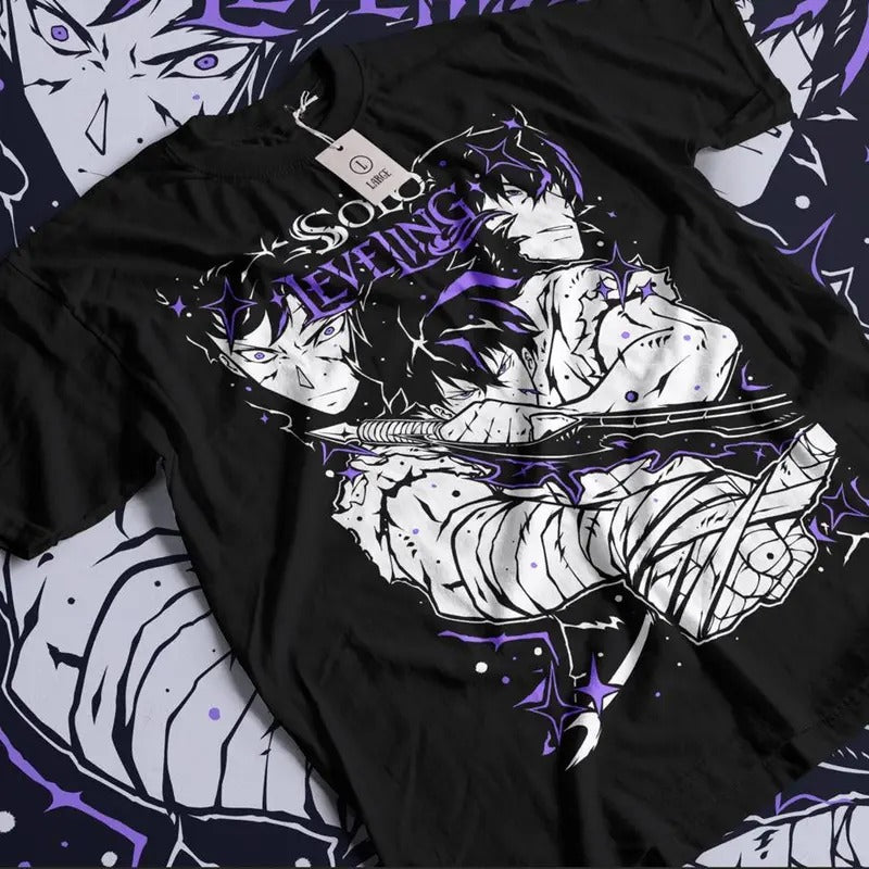 Solo Leveling shirt, Sung Jin Woo Unisex Tee, Top 1 Anime Sshirt, Manga Lover T-shirt, Graphic Tee, Clothing Merch Gift...